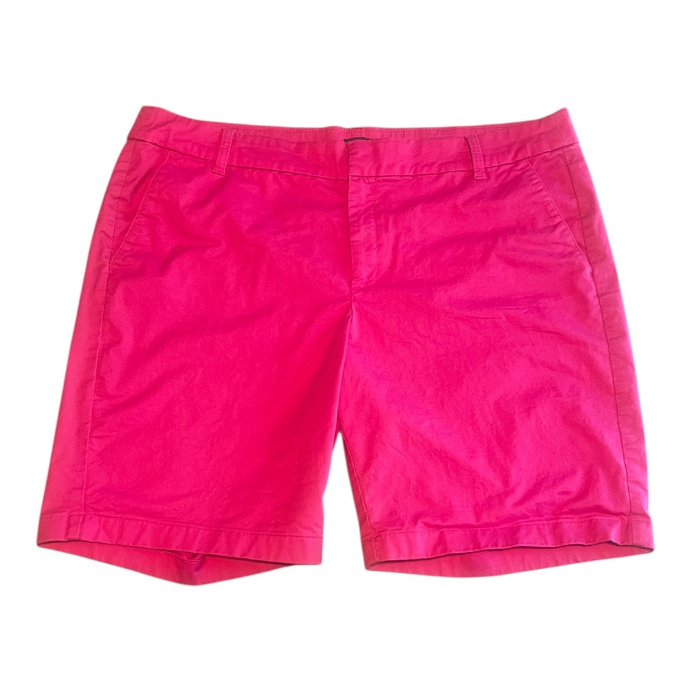 J.Crew Pink Chino Shorts Flat Front Preppy Summer Sz 16 Cotton Spandex 9” Inseam